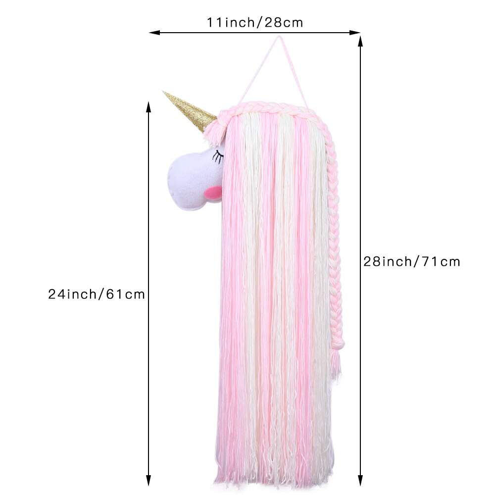 Einhorn Haar BöGen Lagerung Gürtel Ornamente 100% Handgemachte Mädchen Haar Clips Haarspange Haarband Hängen Dekor Organizer