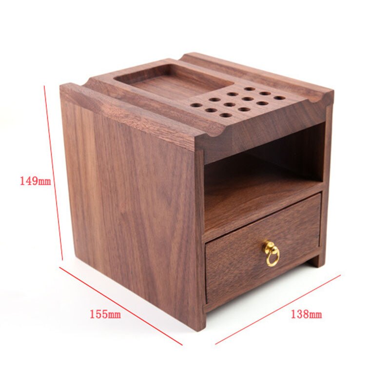Leather Craft Tool Rack Stand Walnut Wood Storage Cabinet with Drawer Box for leather Edge Handwork Creasing Tools Storing