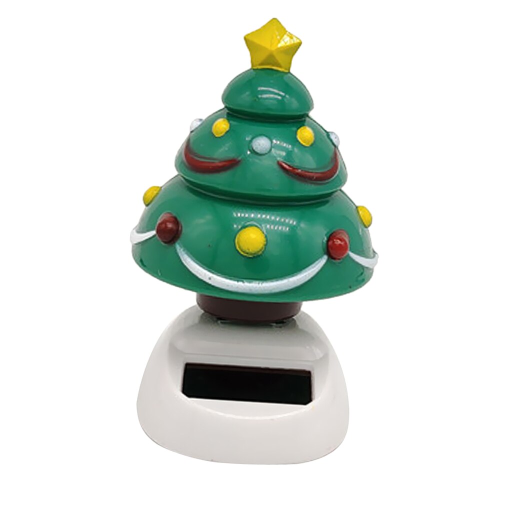 Solar Powered Christmas Tree Home Office Car Ornament Cafe Shop Bar Decor
