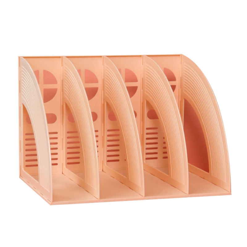 Porte-fichiers Vertical à 3 ou 4 grilles, porte-documents de bureau, support Vertical, bouchon de livre, accès par traction, papeterie de bureau: Orange B
