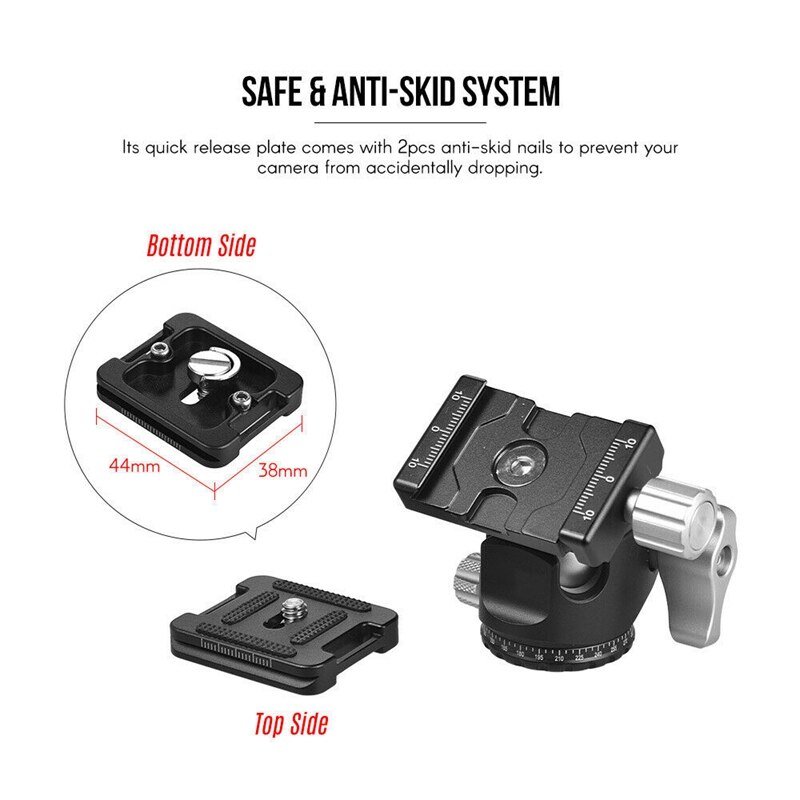 Mool D-25C Mini Ball Head Aluminium Statief Hoofd Met 1/4 Inch & 3/8 Inch Schroef Mount Voor Dslr Ildc camera 360 Graden Moveme