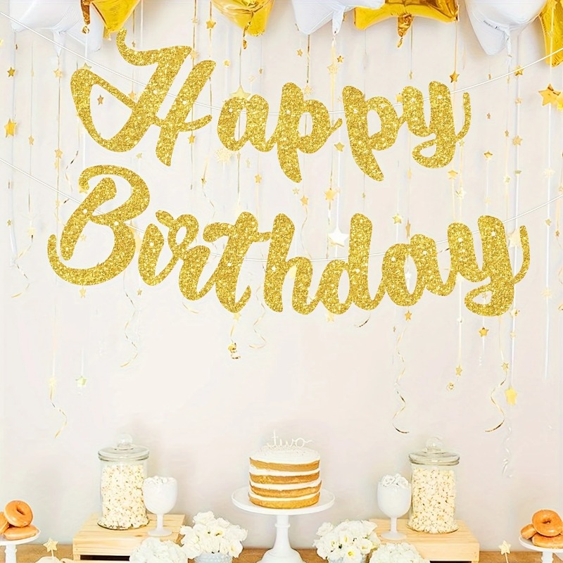 Pancarta de feliz cumpleaños, decoración para de boda, guirnalda colgante para Baby Shower, suministros para de cumpleaños de 1er cumpleaños para niño y niña