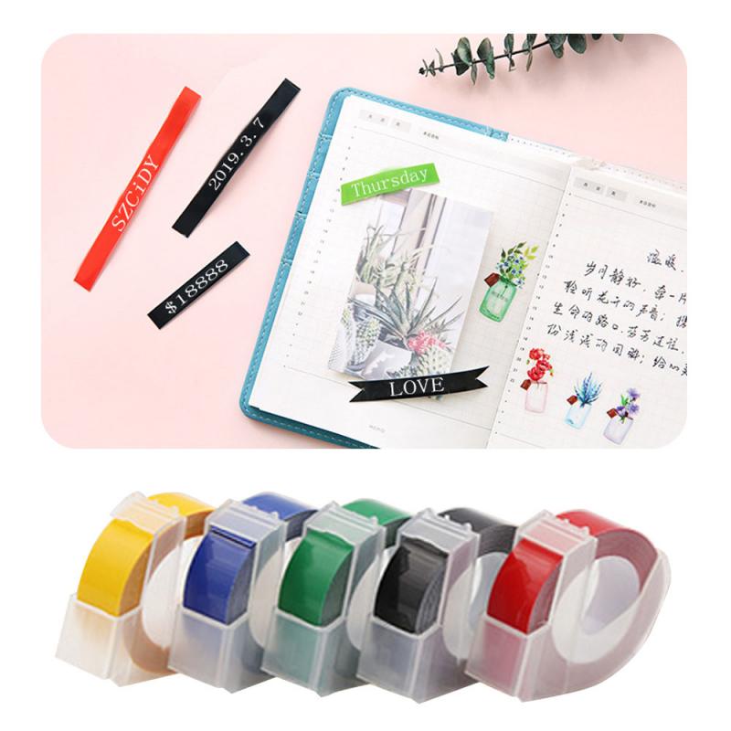 ! 5pcs/set Multicolor Dymo 3D 6/9/12mm Embossing Label Tape Compatible Dymo 1610/12965/1540/1880 For Motex E101 Label Makers