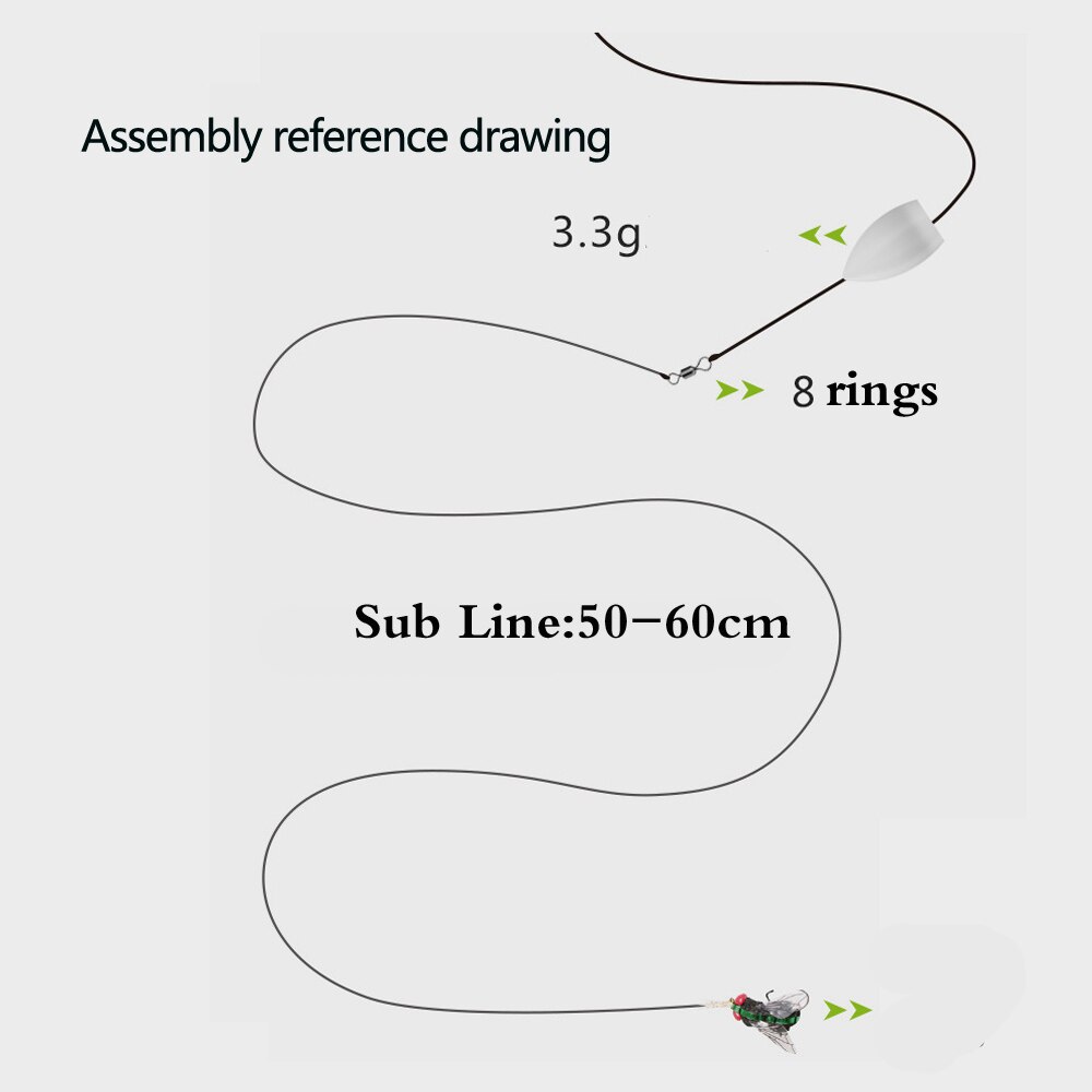 10Pcs Flying Aid Fly Fishing Lures Accessories Long Cast Assistor Floating Glow Artificial Flies Lures Shot Assistant Tackle