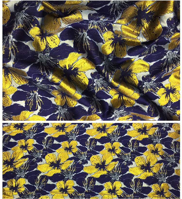 European style gold silk 3D precision jacquard fabric brocade fabric