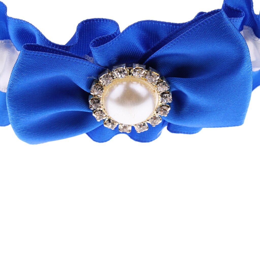 prettyia Navy Blue Stretchy Charming bridal Accessories for Wedding Bridal Garter Bow Garter Prom Accessories