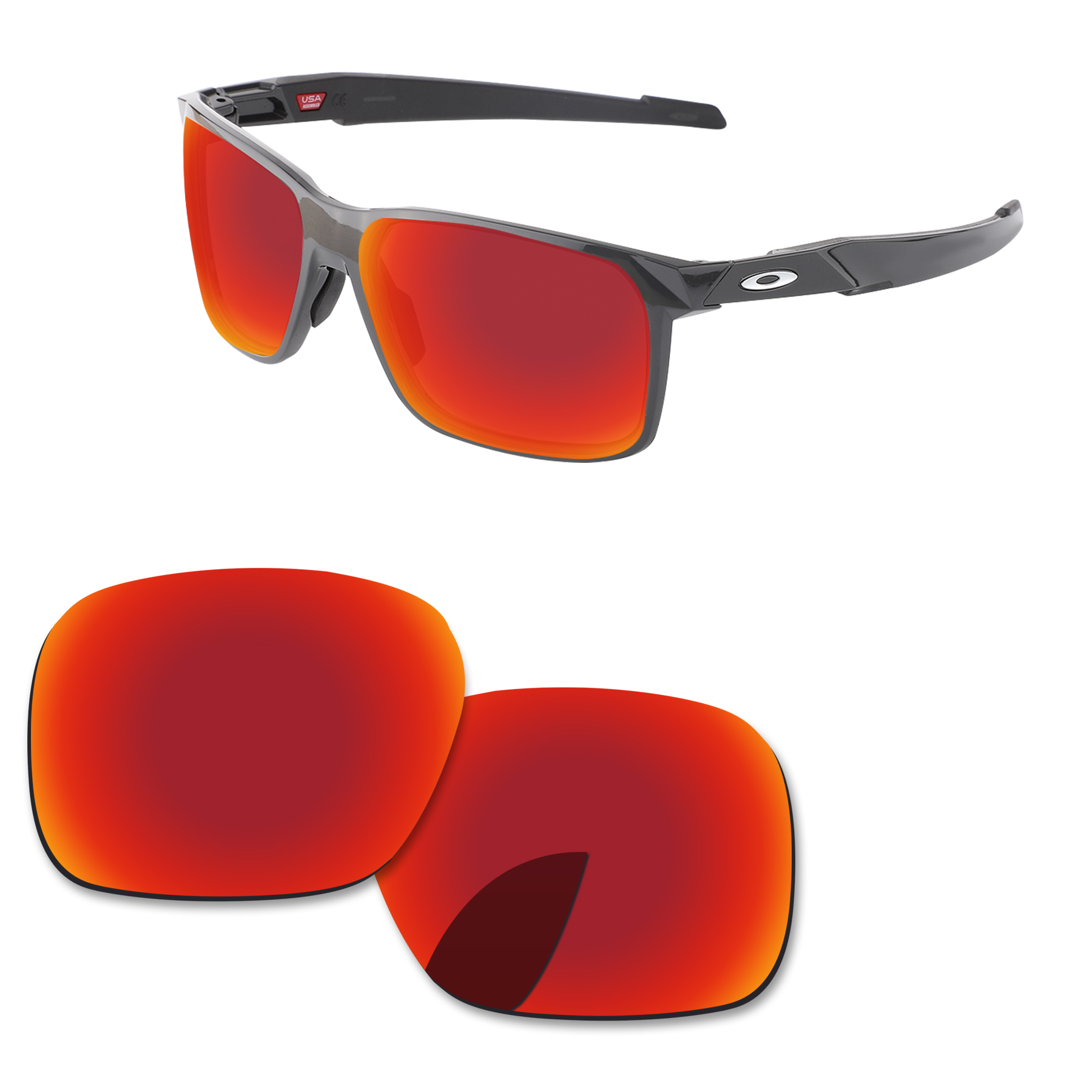 Alphax Vervanging Lenzen Voor-Oakley Portal X OO9460 Zonnebril Gepolariseerde-Meerdere Opties: Fire Red