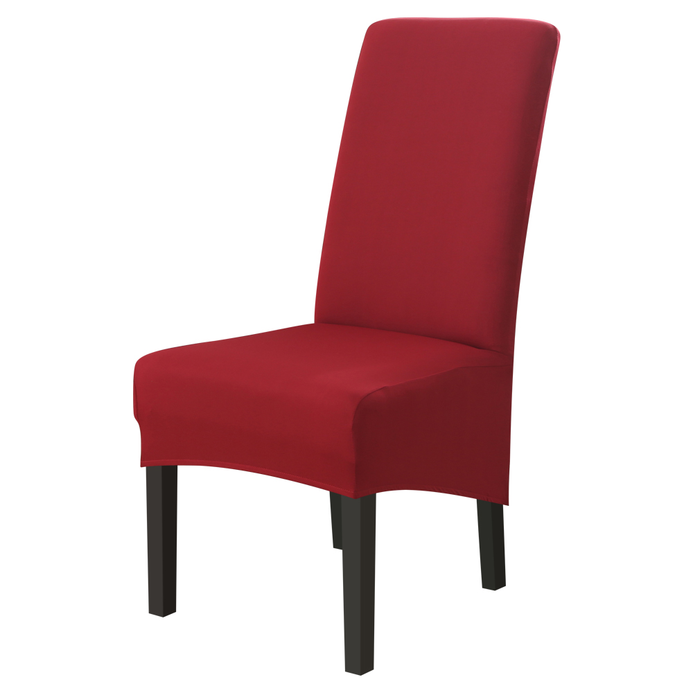 Xl storlek lång rygg rygg stolsöverdrag spandex tyg stolsöverdrag restaurang hotell fest bankett säte slipcovers: Vin, röd