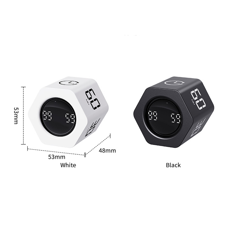 Productiviteit Timer Productiviteit Kubus Timer Zwaartekrachtsensor LED-display 5-vooraf ingestelde tijd Tijdbeheer voor kinderen Keuken Countdown Timer