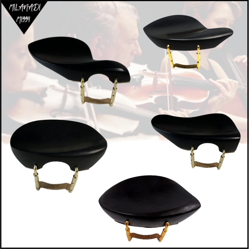 4/4 Violin Chinrest/Chin Rest With Clamp Screw Bracket Cork,Ebony Jujube Wood,Fiddle Parts Violin Accessories