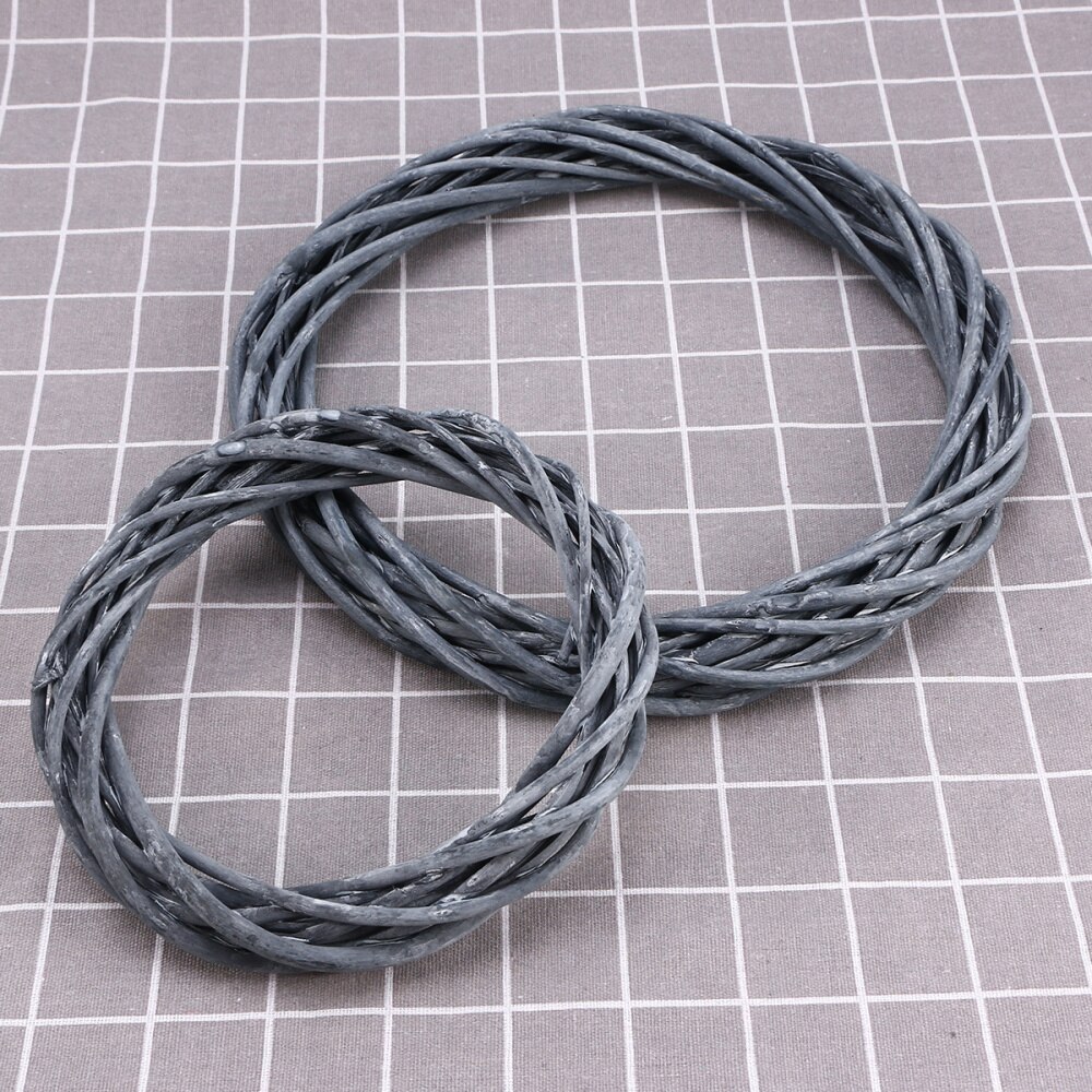 Guirlande de vigne branche de vigne couronne décorative en bois brindille pour artisanat décor porte maison (Dia 20cm noir)