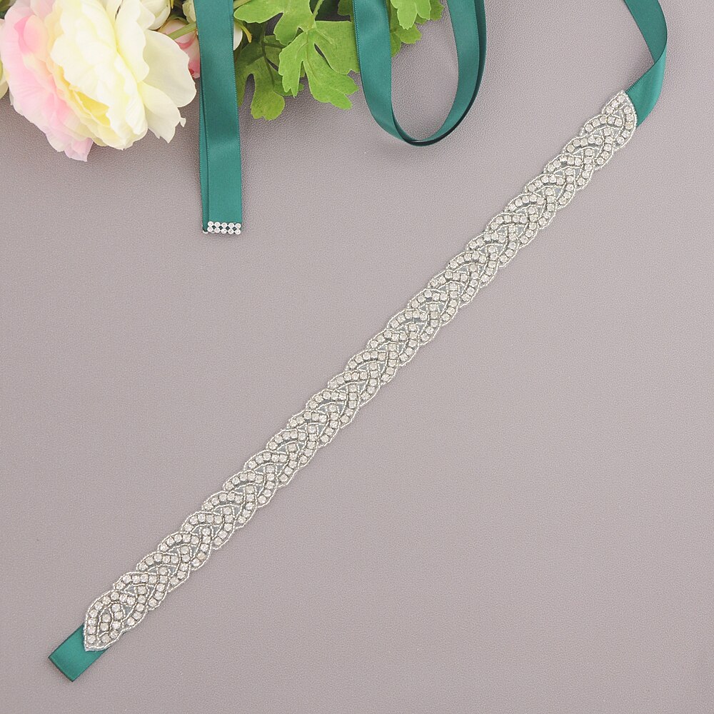 Handgemaakte strass bruidsaccessoires riem trouwjurk riem huwelijksriem bruidslint riem bruidssjerp gala riem scs 216- s: Groente
