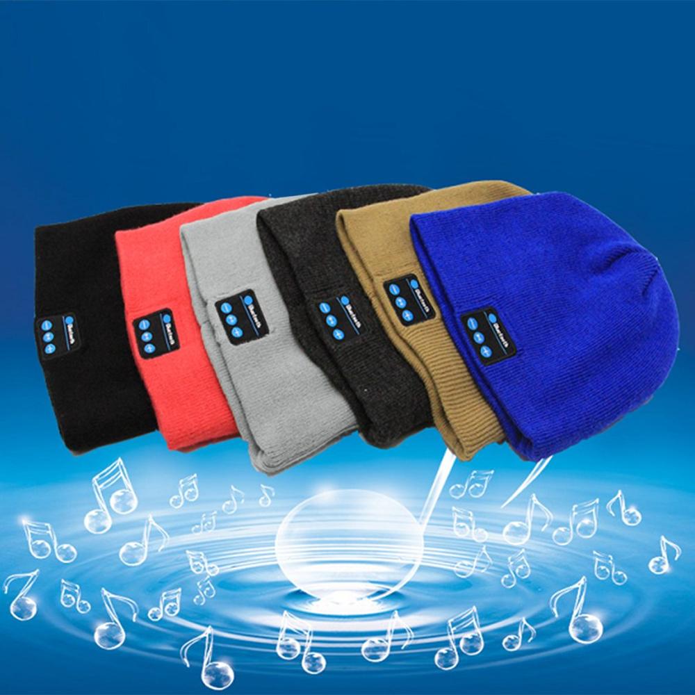 Fone de ouvido bluetooth música chapéu inverno sem fio fone de ouvido com microfone esporte chapéu para xiaomi telefone portátil