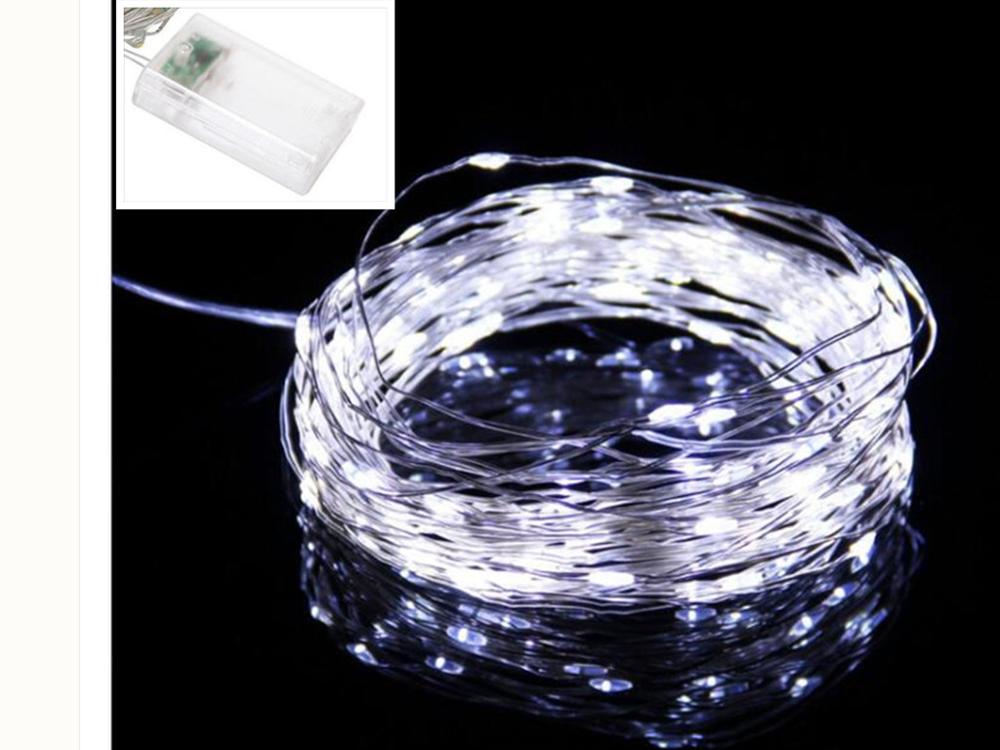 2/3/5 m led-snoeren koperdraad kerst bruiloft feest huisdecoratie led-striplamp lichtslingers aa op batterijen: Wit 03- aa / 5m