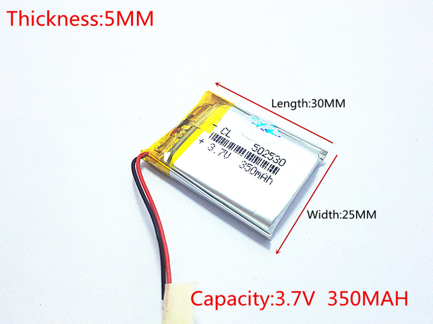 1 pcs 3.7 V 350 mAh 502530 Lithium Polymer Li-Po Oplaadbare Batterij Voor DOE Mp3 PSP GPS bluetooth hoofdtelefoon