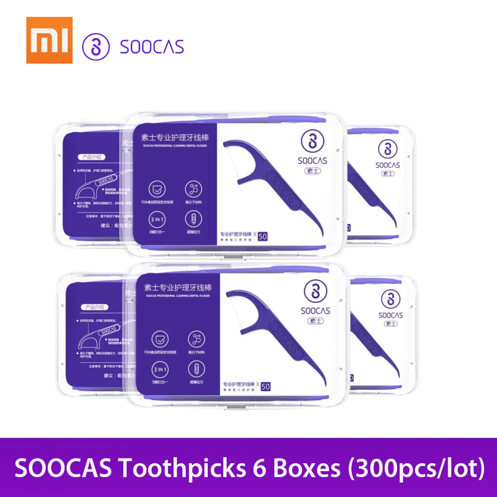 Xiaomi Soocare Dental Foss Pick Teeth Tooth Toothpicks Stick Oral Care Ergonomic FDA Testing Food Grade 50pc/box