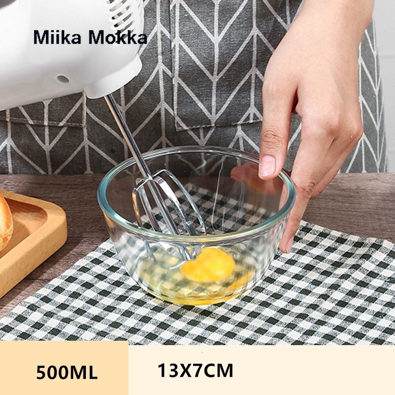 Cuencos de mezcla transparentes, Bol para almacenar recipiente para alimentos de cocina, ensaladas, cuencos para huevos, tazón de cocina de alta capacidad: B  500ML