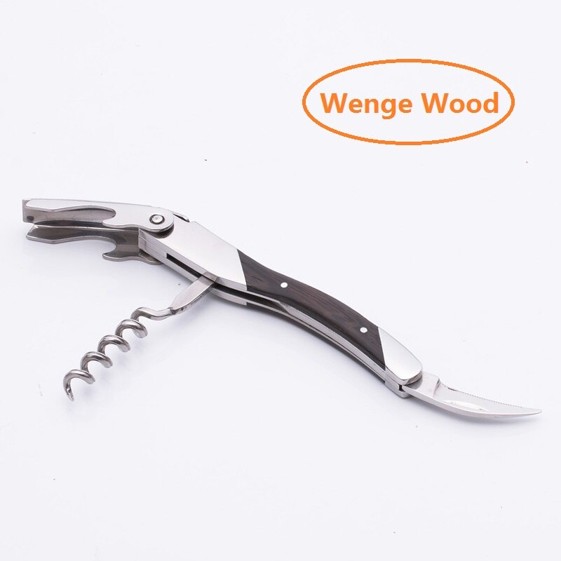 Laguiole saca-rolhas abridor de vinho faca punho de madeira sommelier cerveja pode abridores de garrafa folha de aço inoxidável cortador utensílios de cozinha: Wenge  Wood
