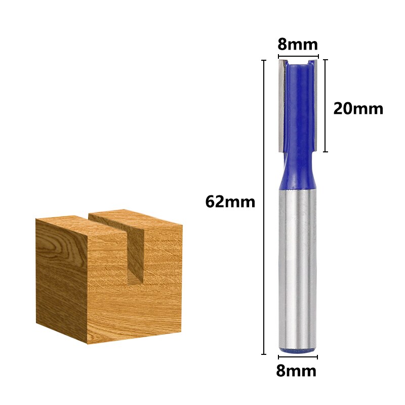 XCAN Flush Trim Router Bit 8mm Shank Carbide Milling Cutter Wood Straight End Mill For Woodworking Flush Trim Tenon Cutter: 8x8mm