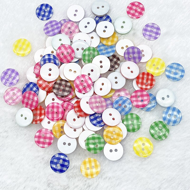 30pcs12.5mm Resin Buttons Children&#39;s Clothing Candy Color Buttons Color Two Eye Buttons for Wedding Decor Sewing Accessories
