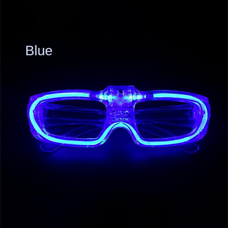 5 pièces, lunettes LED, fournitures de fête d'éclairage nocturne, lunettes lumineuses pour la saint-valentin, fête d'anniversaire, fête du nouvel an: L / Saphir profond