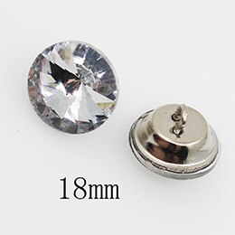 Botones de cristal transparente con diamantes de imitación para decoración de niños, suministros de bordado, manualidades de costura, decoración de boda, 10 Uds.: 18mm