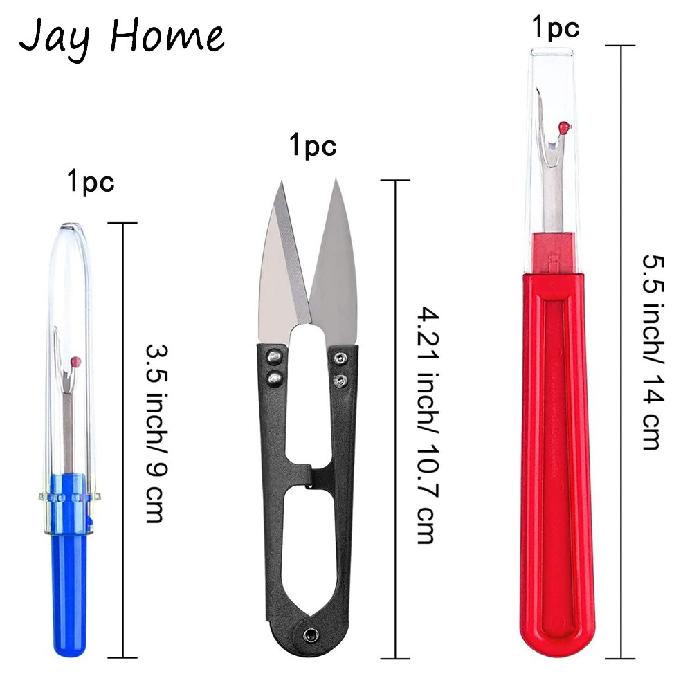 2PCS Sewing Seam Ripper Kit Stitch Unpicker Thread Cutter Tool with Trimming Scissor for Sewing Crafting Removing Threads