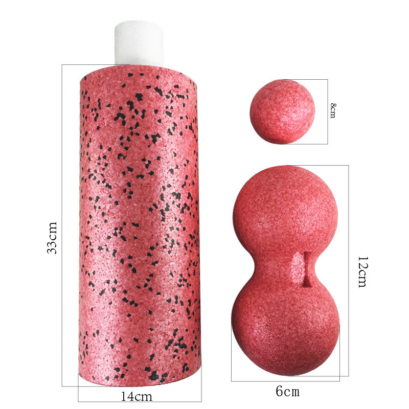 Reedow Behandelen Yoga Foam Roller Kit Hoge Dichtheid Epp Pinda Massage Bal Set Pilates Body Oefeningen Gym Voor Trigger Punten trainin: Bourgondië