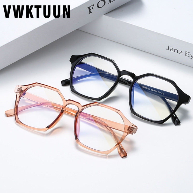 VWKTUUN Square Eyeglasses Frame Women Men Retro Optical Glasses Geometric Prescription Glasses Frame Anti Blue Light Galsses