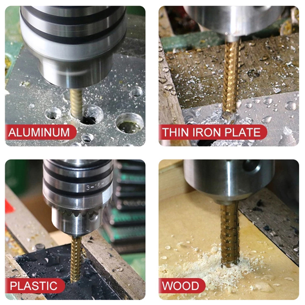 6 -teiliges stufenbohrer-sägeset, titan-fräser 4-12 4-20 4-32mm 3 6 8mm für holzbearbeitung, metallkern-lochöffner