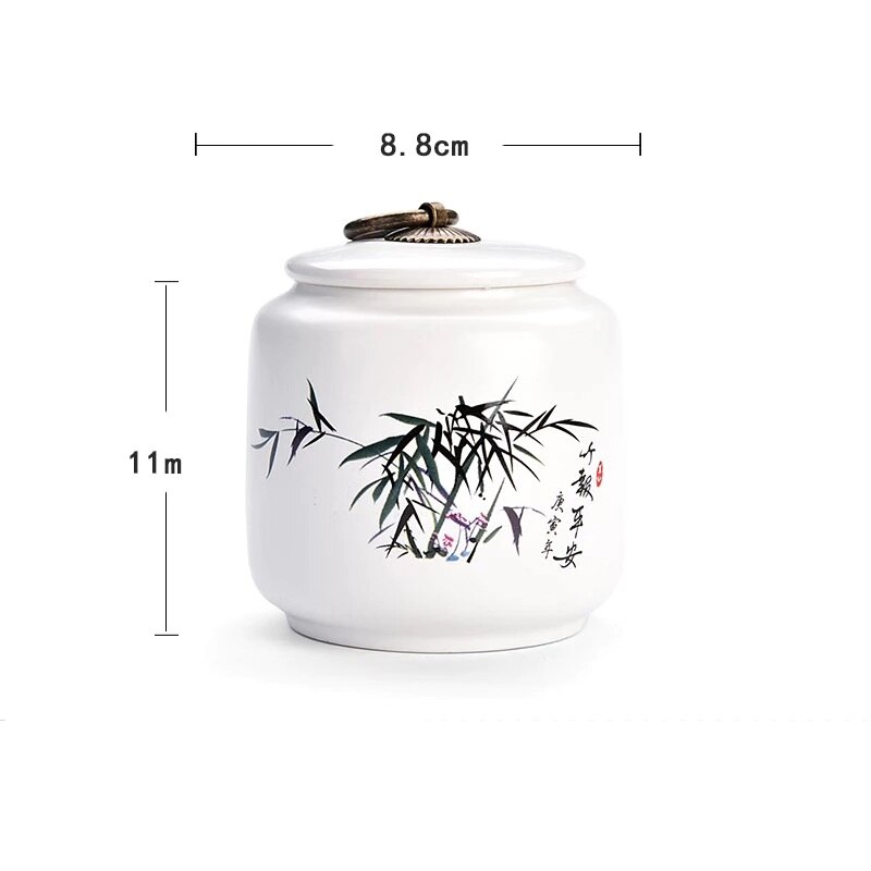 Ceramic Retro Mini Tea Caddies Kitchen Spice Jar Sealed Cans Candy Dried Fruit Storage Bottle Food Container Teaware: B