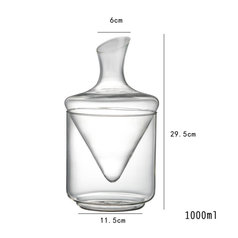 Carafe à décanter de luxe de 1000ML, verres de Champagne de Brandy et de vin rouge en cristal faits à la main, dispositif de retenue de pour Bar