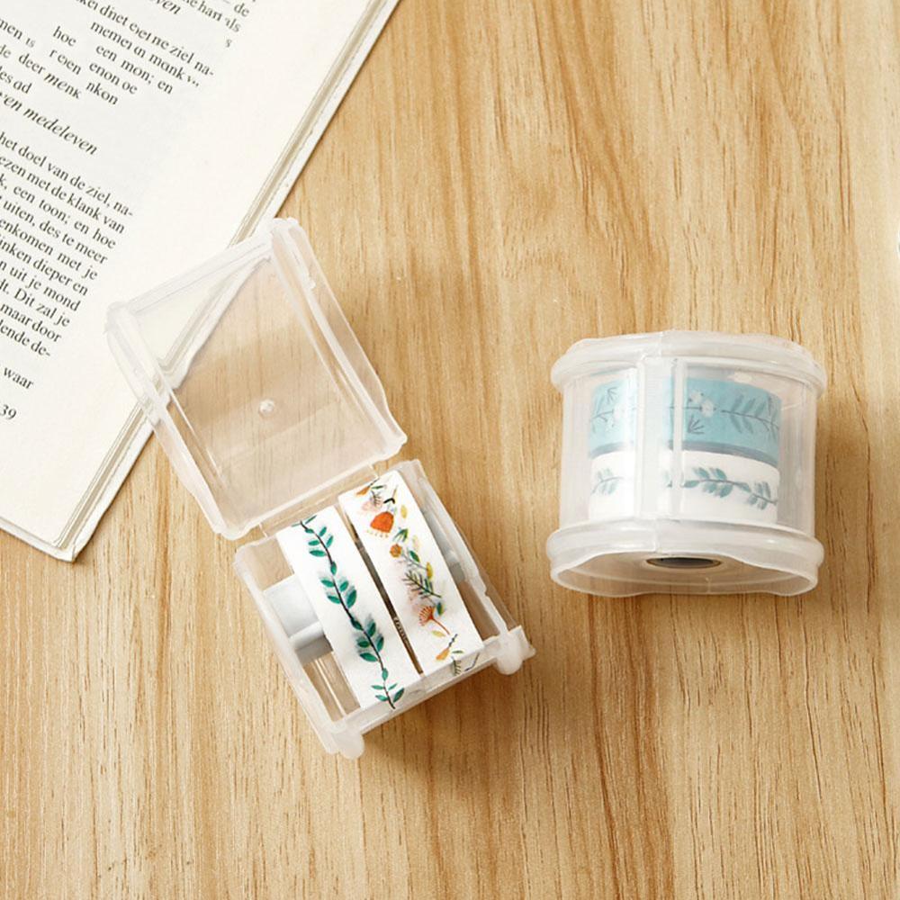 Simple Washi Tape Dispenser Office Supplies Transparent Tape Holder Diytape Peripheral Tool Kawaii Japanese Stationery