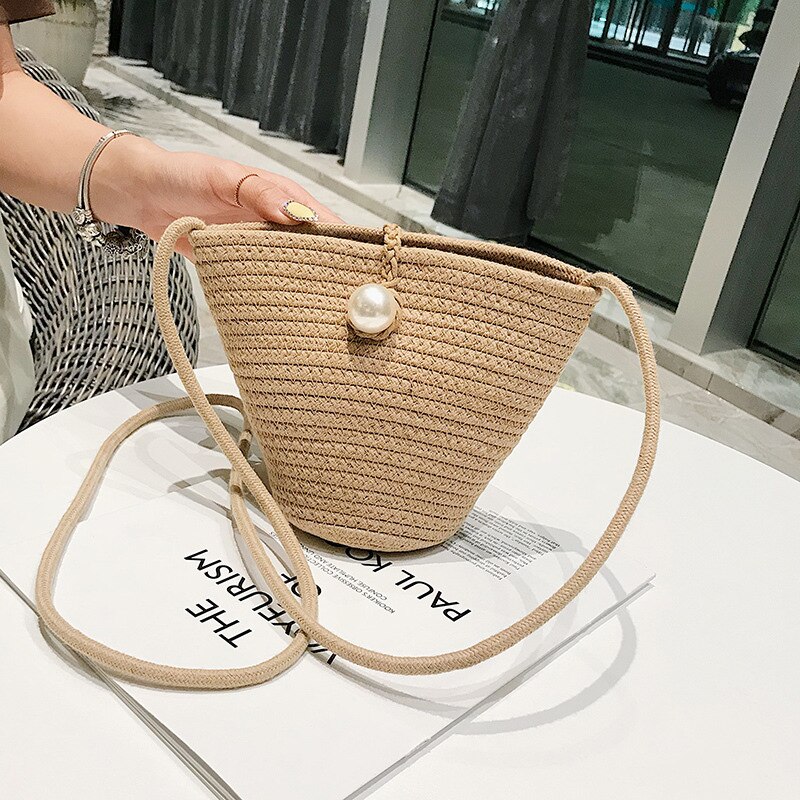 Bohème femmes perle sac de paille Mini sacs à bandoulière été plage sacs de messager sac à main