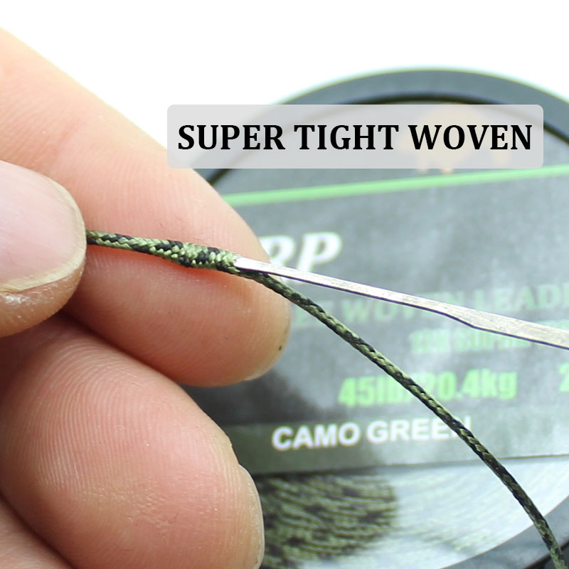 20m carpa linha de pesca sem chumbo linha líder carpa equipamentos de cabelo 12 strand trança linha para carpa grossa acessórios pesca fim equipamento