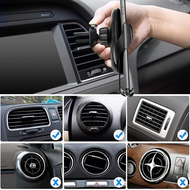 15W Car Wireless Charger Phone Holder Air Vent Gravity Stand Holder for iPhone Samsung Stand QI Fast Wireless Charging