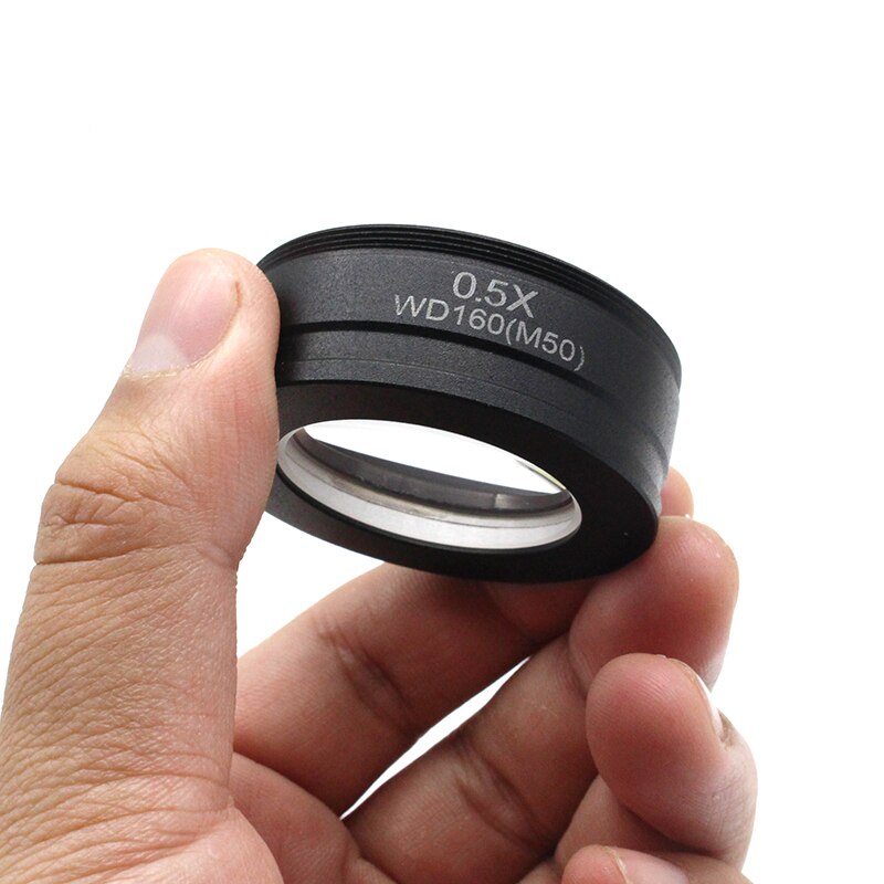 0,5x 2X lentille Barlow objectif Microscope objectif auxiliaire objectif filetage de montage 42mm 48mm 50mm 52mm Distance de travail 30/160mm