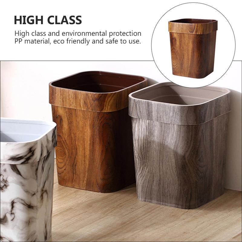 Alipis Poubelle sans Couvercle Imitation Bois pour Maison ou Bureau Ronde et Pratique pour Salle de Bain ou Chambre Alipis Poubelle sans Couvercle Imitation Bois pour Maison ou Bureau Ronde et Pratique pour Salle de Bain ou Chambre
