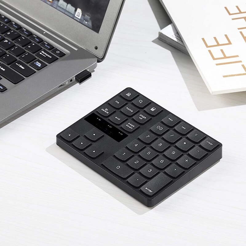 SeenDa Wireless Numeric Keypad Rechargeable Number Pad Keyboard with 35 Keys for Ma cbook Android Windows Laptop PC