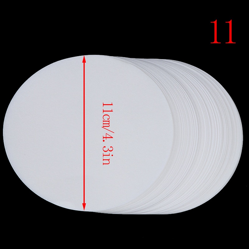 Papel de filtro Circular para laboratorio papel de filtro de laboratorio de velocidad media, papel de filtro de embudo, 100 Uds., 7/9/11/12 cm: Transparente