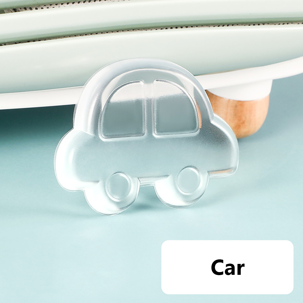 Transparent Silicone Door Stopper Self Adhesive Door Handle Bumper Wall Protector Refrigerator Furniture Mute Anti-crash Pad: black