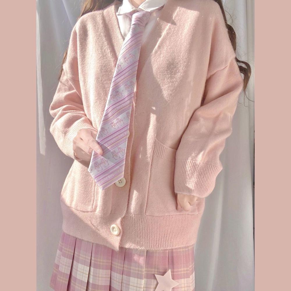Skolepige uniform jk cardigan løs jk sweater frakke japansk skoleuniform japanske uniformer chandail
