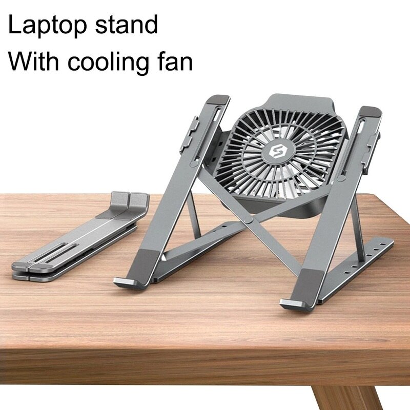Faltbarer 17 -zoll-laptopkühler mit zwei lüftern (2100 u/min), laptop-kühlpad und notebook-ständer für einfachen transport von hp- und dell-laptops
