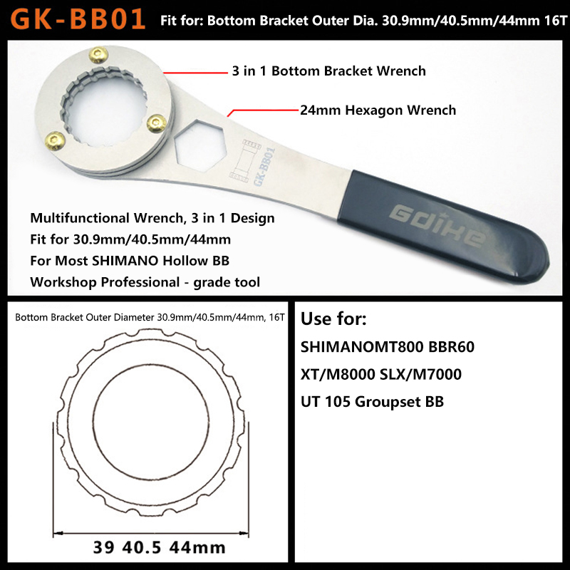 Onderste Beugel Tool Multi-Size 12T 16T 24T Bb Sleutel 39-52Mm Fiets Gereedschap Voor Sram Bsa Fsa Dub Mtb Weg Fiets Reparatie Tools: Roze