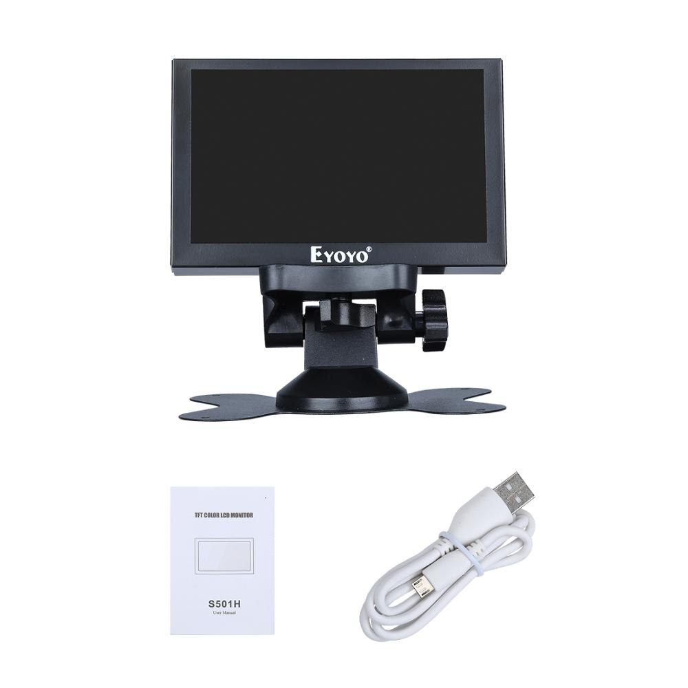 Eyoyo – moniteur Portable de voiture 5 pouces, petit écran LCD 800x480 IPS, affichage Hdmi, vga, BNC AV/VGA, LED
