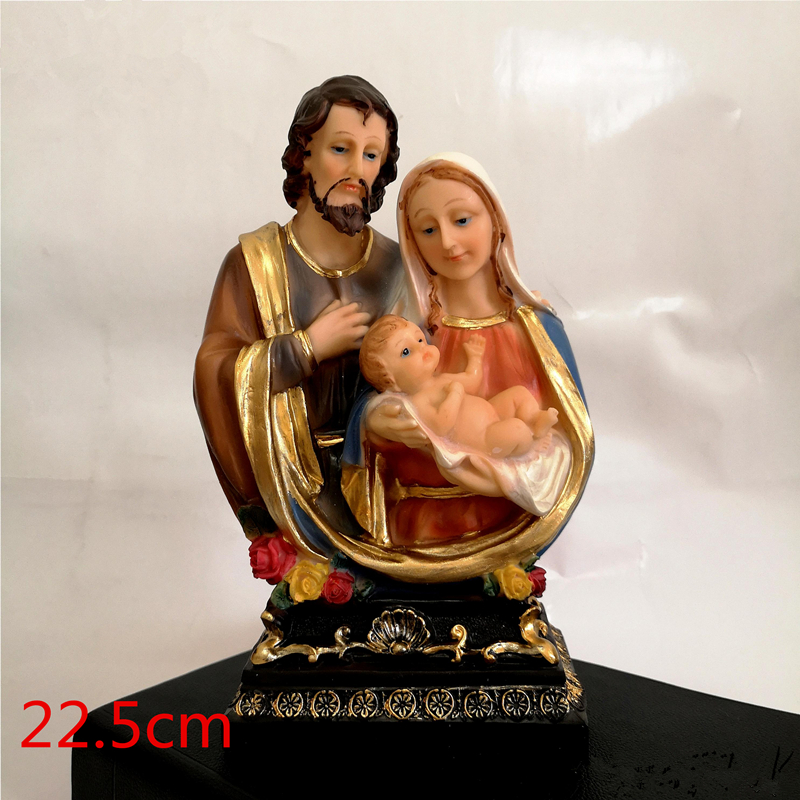 Religiös statyett helig familj staty jesus heliga hjärta staty välsignade jungfru maria staty: Färg 12