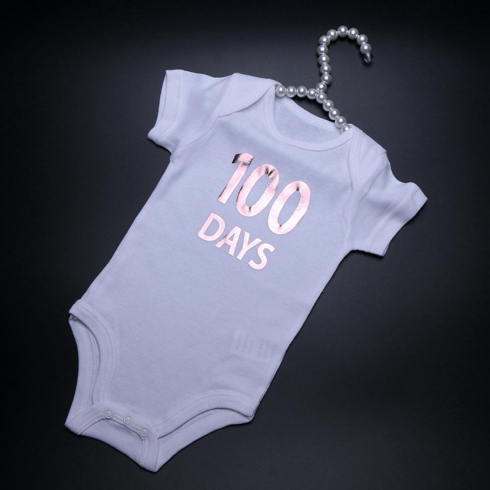 3 Maanden Baby Baby Bodysuit Brief 100 Dagen Baby Jongen Meisje Kleding Sets Wit Katoenen Baby Zomer Kleding Jumpsuit Outfits