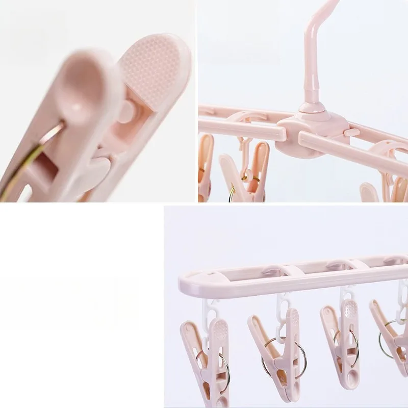Zusammenklappbarer Wäscheständer für Reisen, Hemden, Socken, KleiderbüGel mit Clips, faltbare Hosen, KleiderbüGel, Schrank-Organizer
