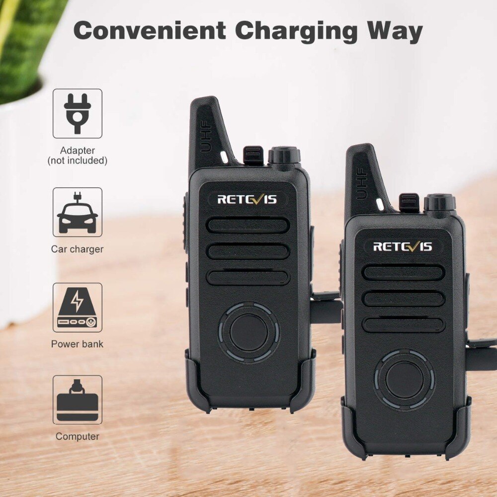 RETEVIS RT22S Walkie Talkie 2pcs Retevis RT22S 2W Portable Two-way Radio Station VOX USB Charging Hidden Display Hiking Travel