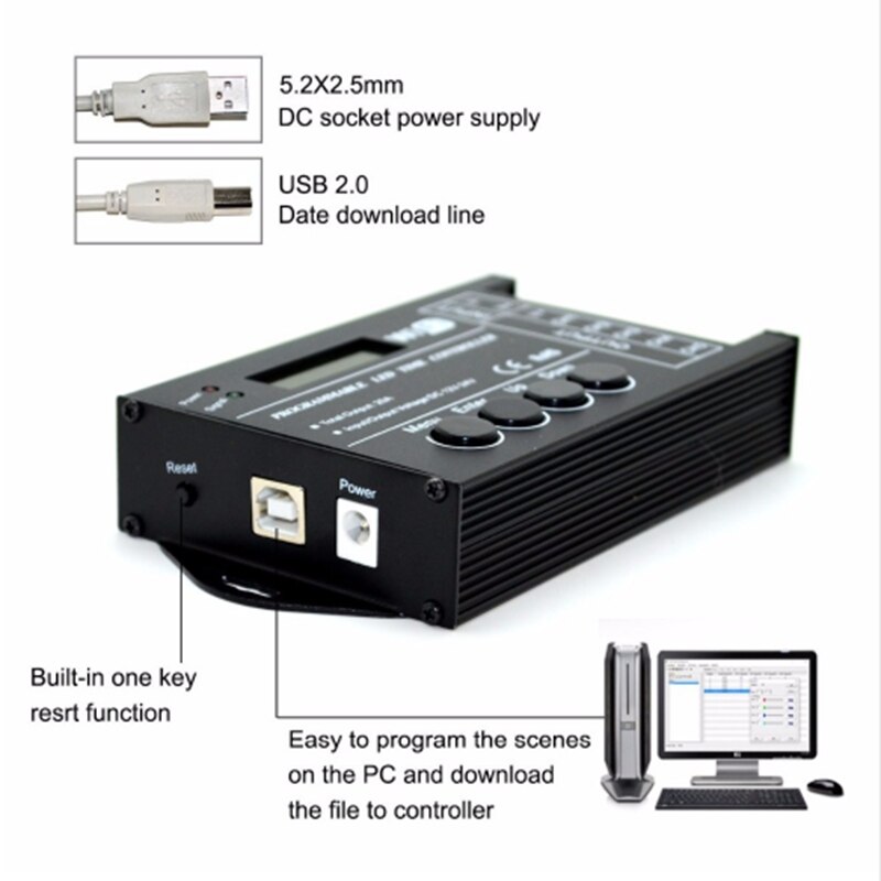DC12 DC24V TC420/TC421 WiFi tijd programmeerbare led controller dimmer RGB aquarium verlichting timer ingang 5 kanalen voor led strip